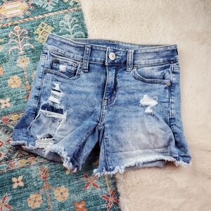 American Eagle Distressed Midi Shorts 0
